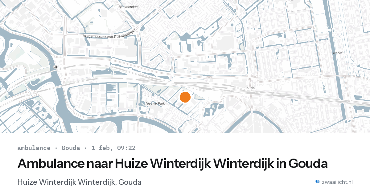 Ambulance naar Huize Winterdijk Winterdijk in Gouda — 1 feb 2026