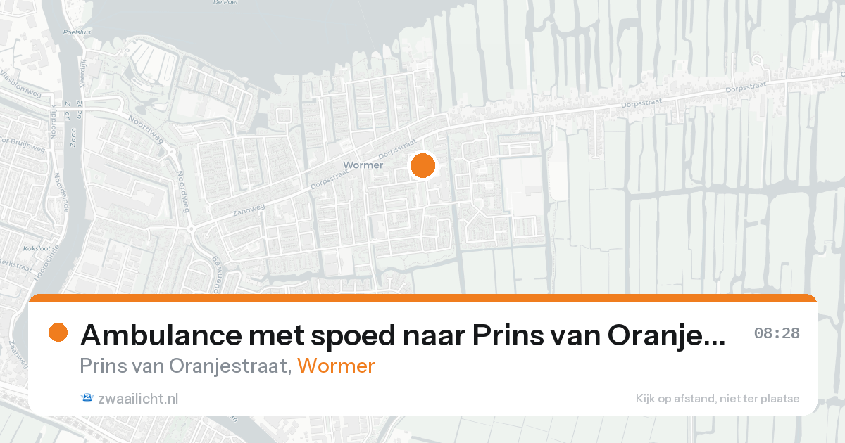 Ambulance met spoed naar Prins van Oranjestraat in Wormer — 29 mei 2026