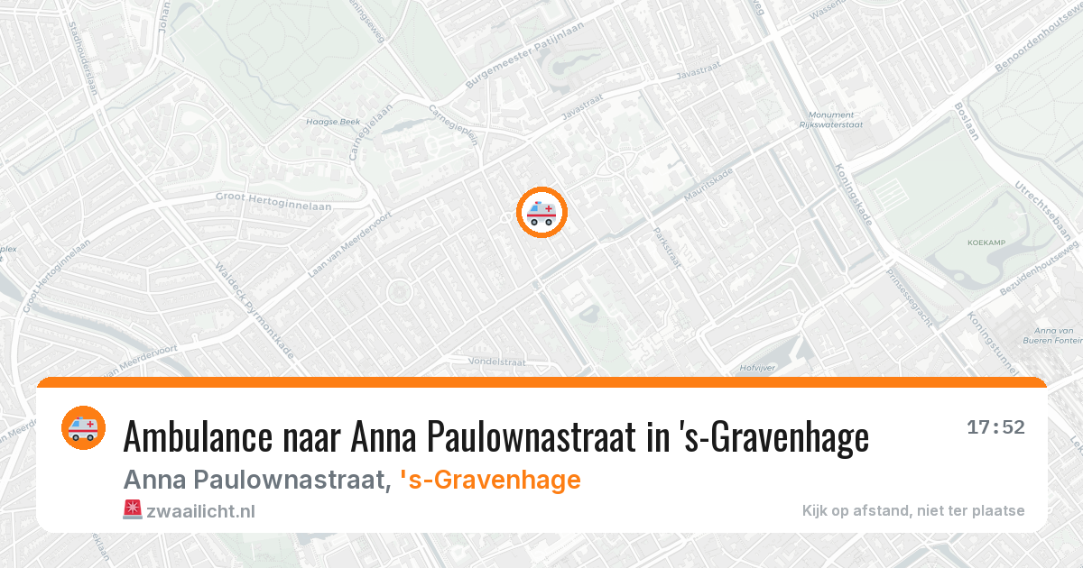 Ambulance naar Anna Paulownastraat in 's-Gravenhage — 6 aug 2026