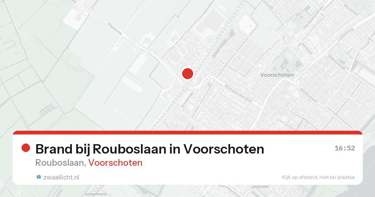 Brand bij Rouboslaan in Voorschoten — 17 aug 2026