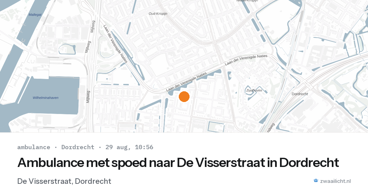 Ambulance met spoed naar De Visserstraat in Dordrecht — 29 aug 2026
