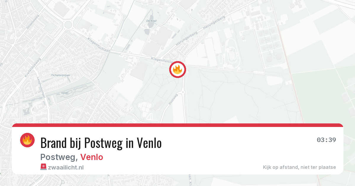 Brand bij Postweg in Venlo — 30 jul 2026