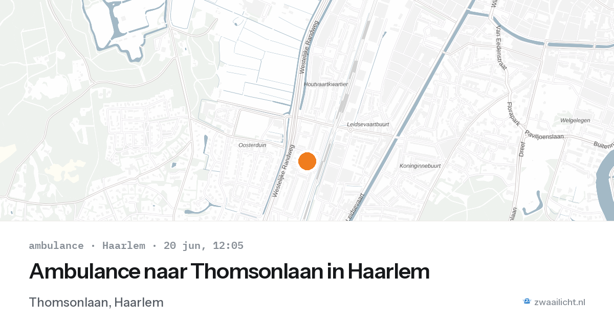 Ambulance naar Thomsonlaan in Haarlem — 20 jun 2026