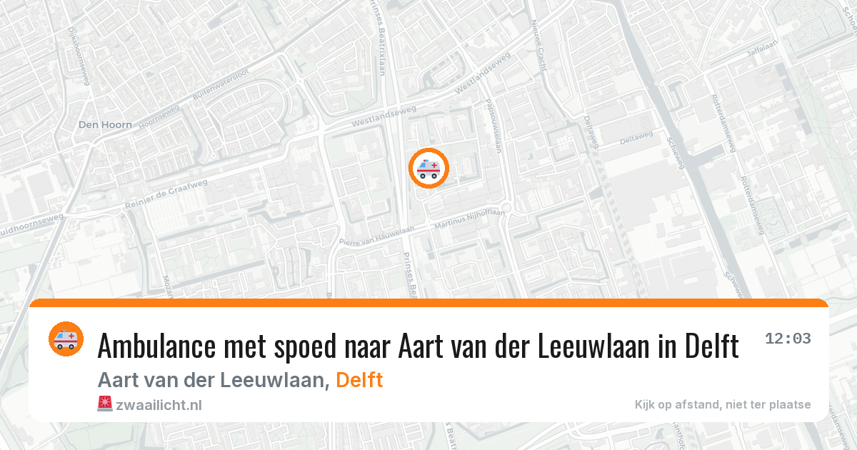 Ambulance met spoed naar Aart van der Leeuwlaan in Delft — 13 apr 2026