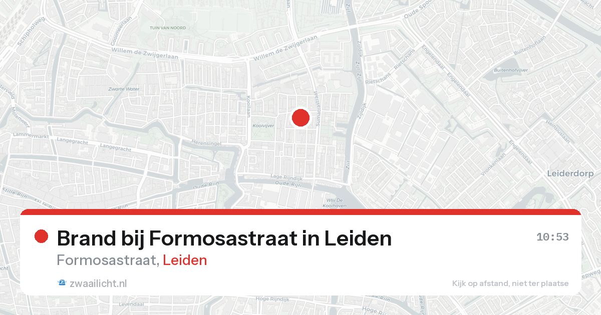Brand bij Formosastraat in Leiden — 12 apr 2026