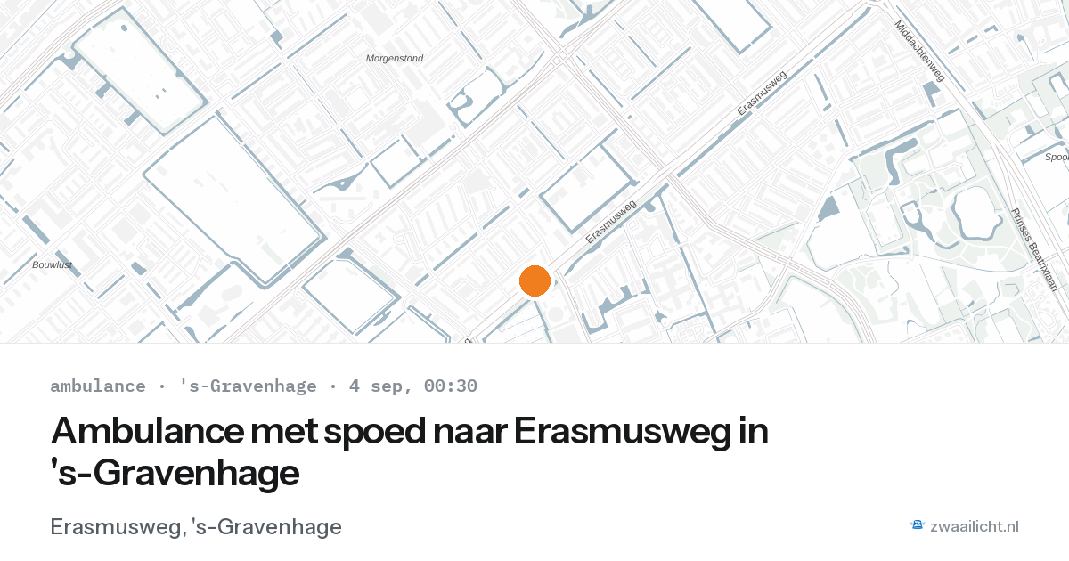Ambulance met spoed naar Erasmusweg in 's-Gravenhage — 3 sep 2026