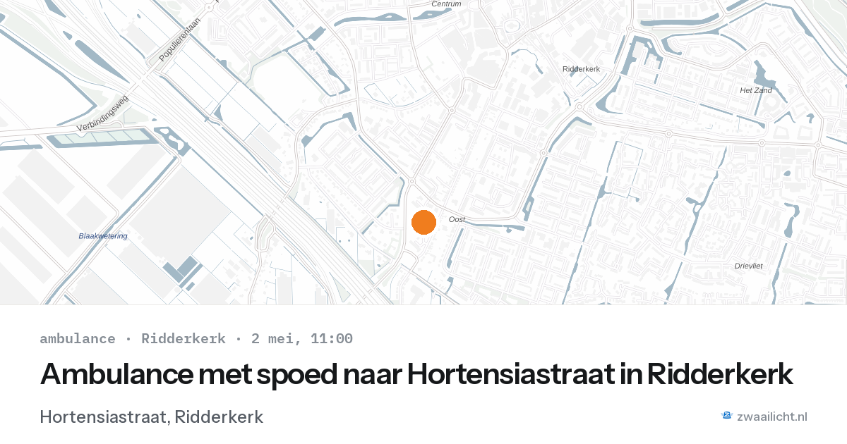 Ambulance met spoed naar Hortensiastraat in Ridderkerk — 2 mei 2026