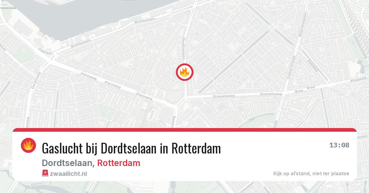 Gaslucht bij Dordtselaan in Rotterdam — 5 aug 2026