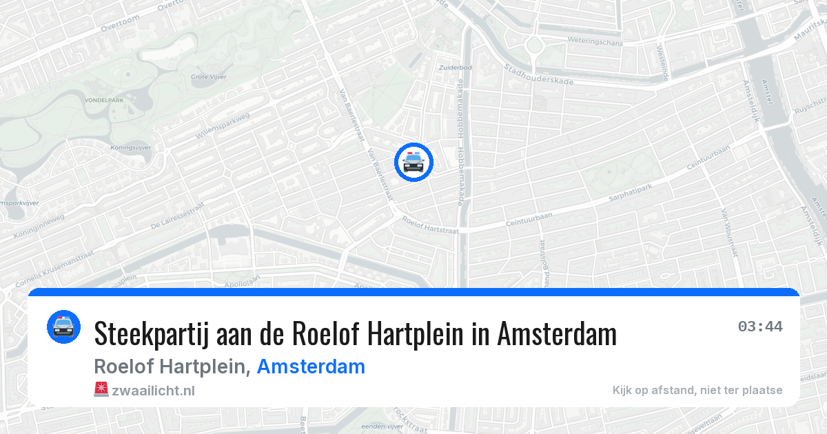 Steekpartij aan de Roelof Hartplein in Amsterdam — 29 mrt 2026