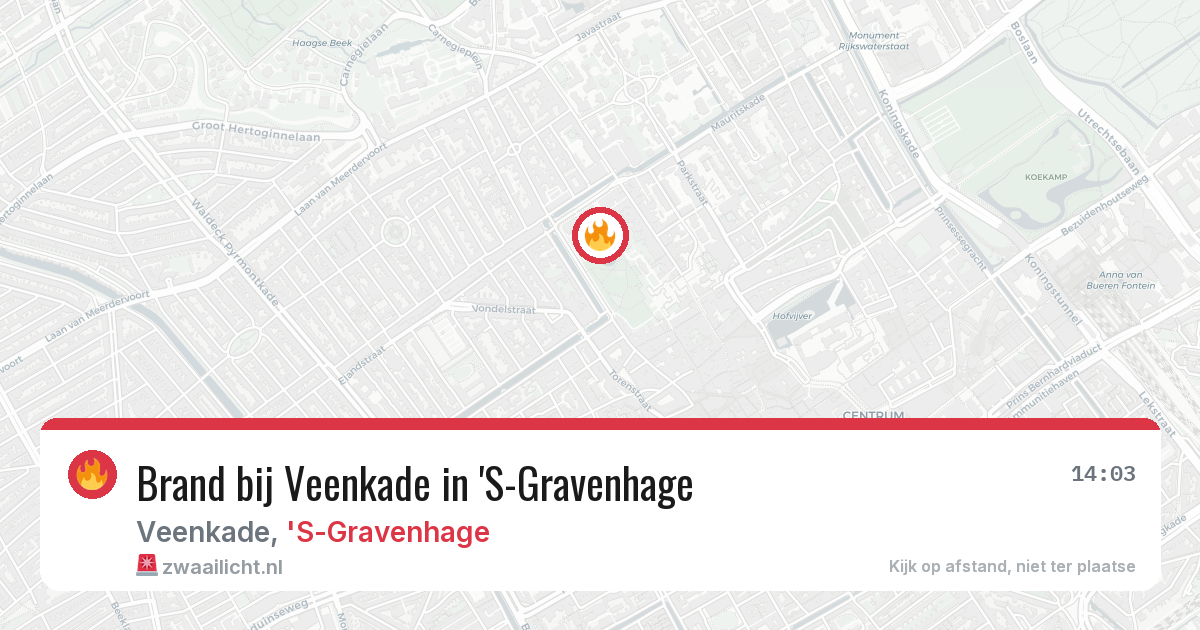 Brand bij Veenkade in 'S-Gravenhage — 9 aug 2026