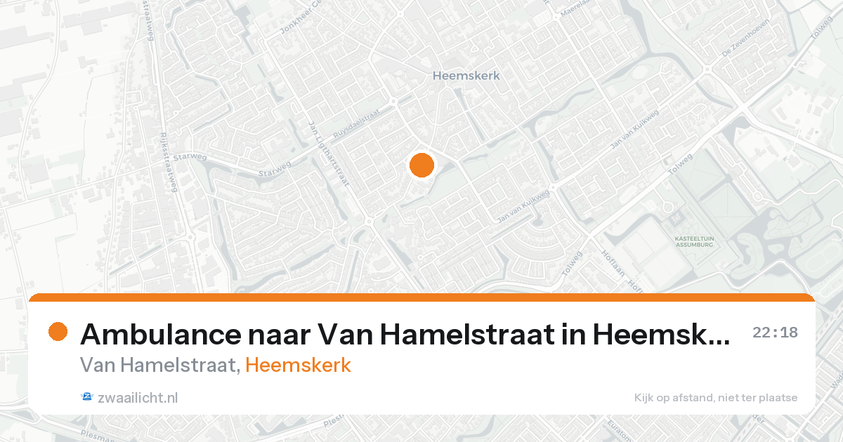 Ambulance naar Van Hamelstraat in Heemskerk — 17 aug 2026