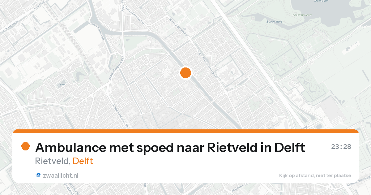 Ambulance met spoed naar Rietveld in Delft — 22 mrt 2026