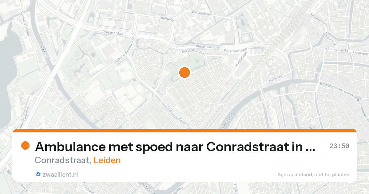 Ambulance met spoed naar Conradstraat in Leiden — 21 aug 2026
