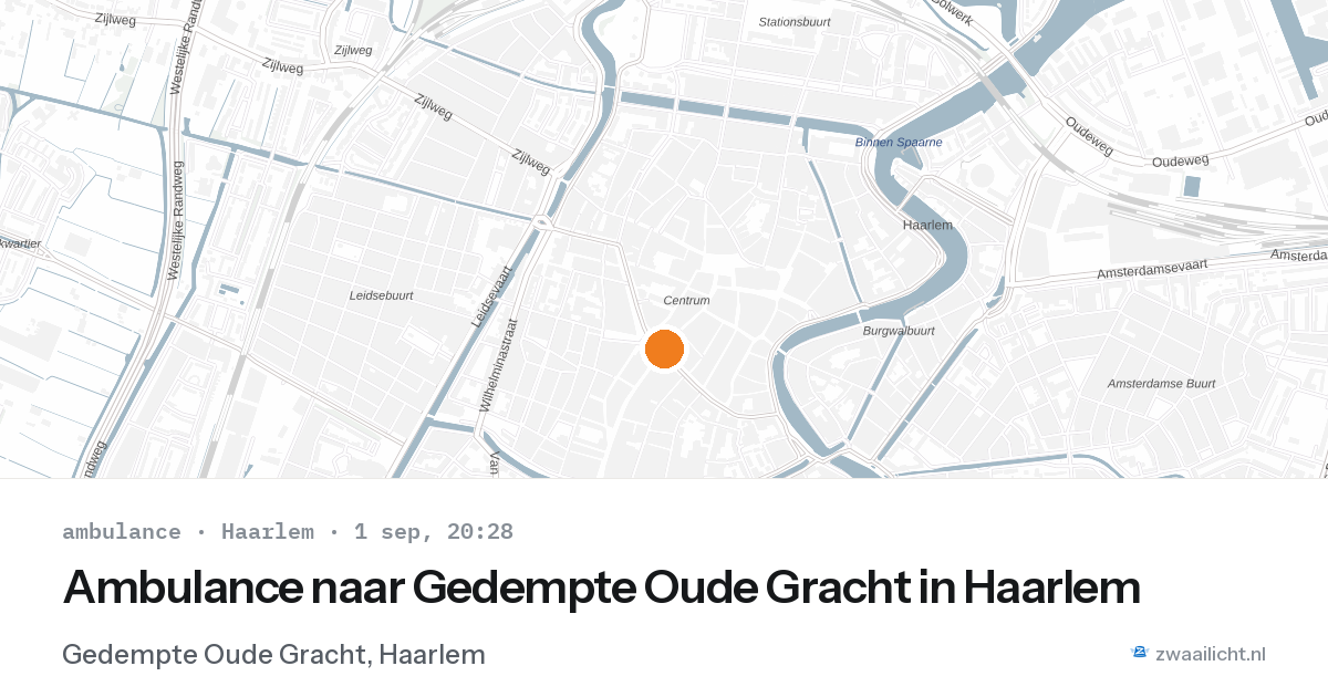 Ambulance naar Gedempte Oude Gracht in Haarlem — 1 sep 2026