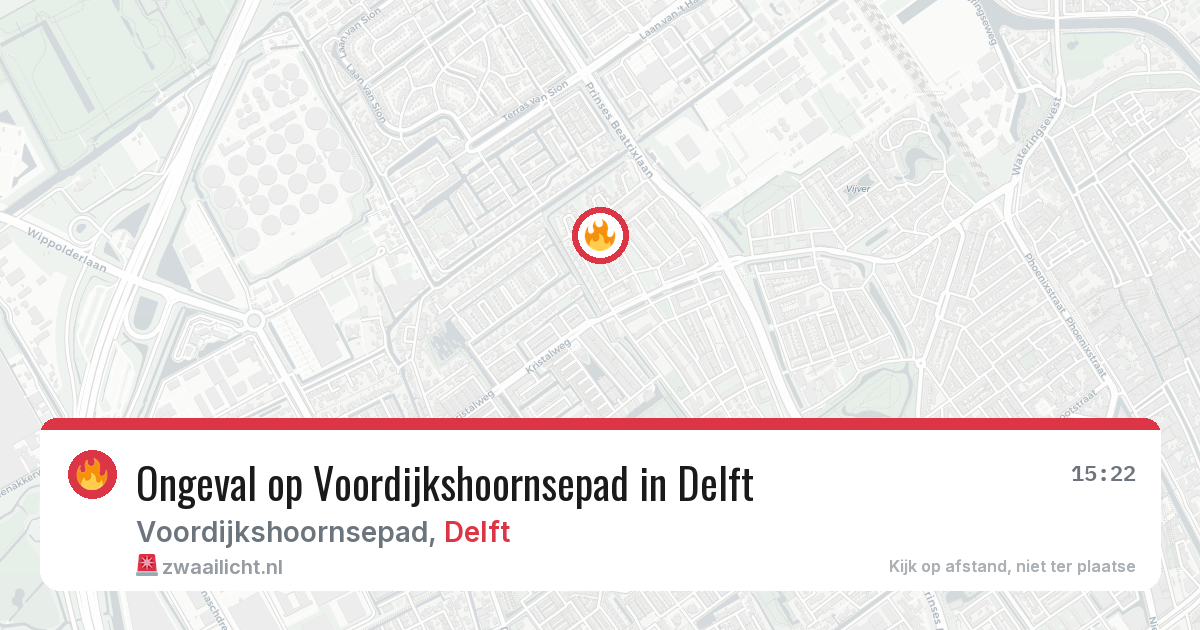 Ongeval op Voordijkshoornsepad in Delft — 20 jun 2026