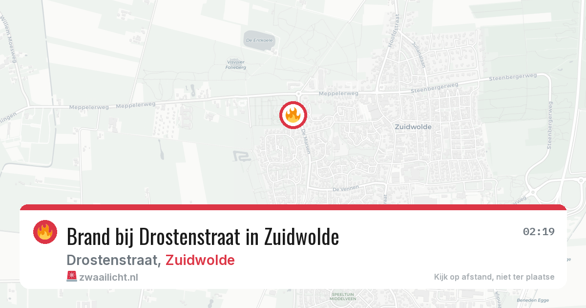 Brand bij Drostenstraat in Zuidwolde — 17 jul 2026