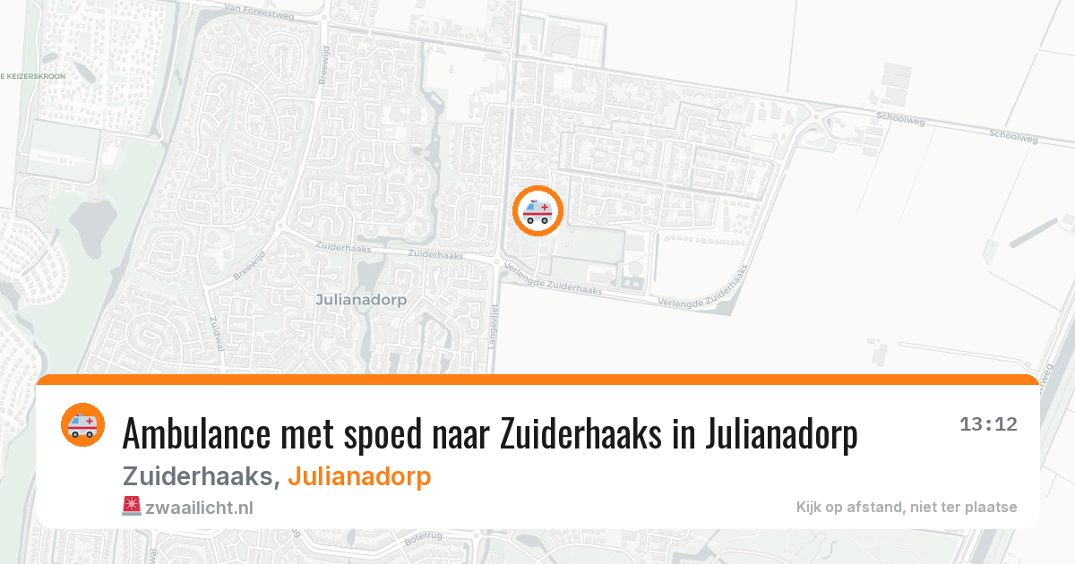 Ambulance met spoed naar Zuiderhaaks in Julianadorp — 8 mrt 2026