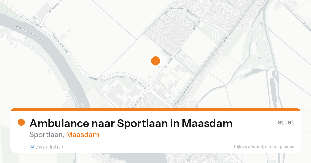 Ambulance naar Sportlaan in Maasdam — 21 aug 2026