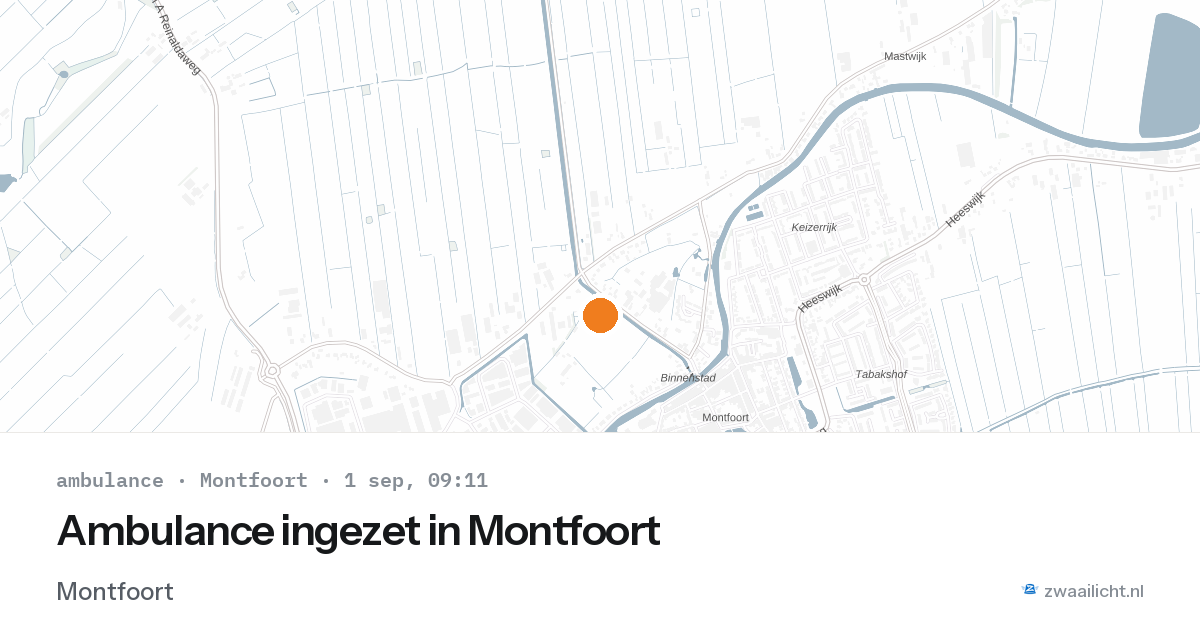 Ambulance ingezet in Montfoort — 1 sep 2026