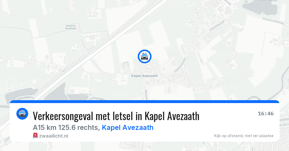 Verkeersongeval met letsel in Kapel Avezaath — 9 jun 2026
