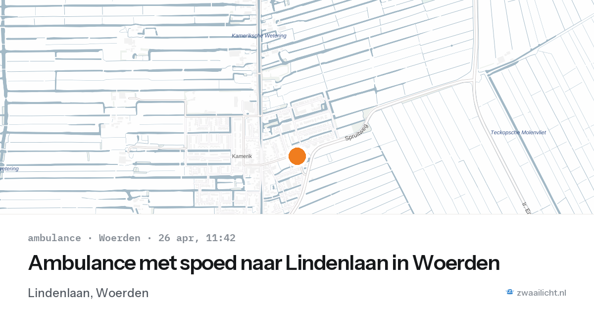Ambulance met spoed naar Lindenlaan in Woerden — 26 apr 2026