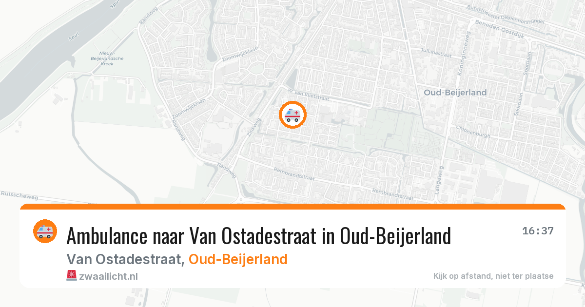 Ambulance naar Van Ostadestraat in Oud-Beijerland — 22 jul 2026