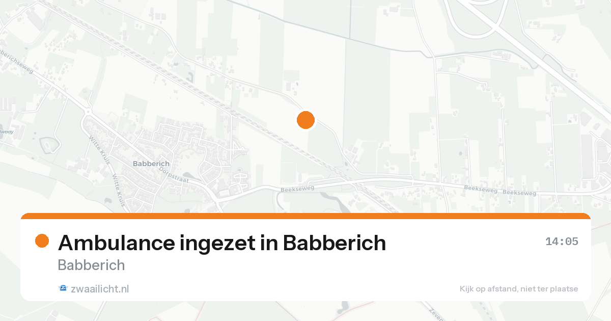 Ambulance ingezet in Babberich — 14 aug 2026