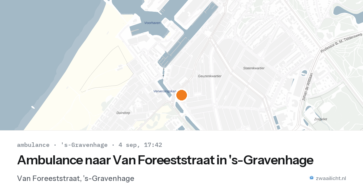Ambulance naar Van Foreeststraat in 's-Gravenhage — 4 sep 2026