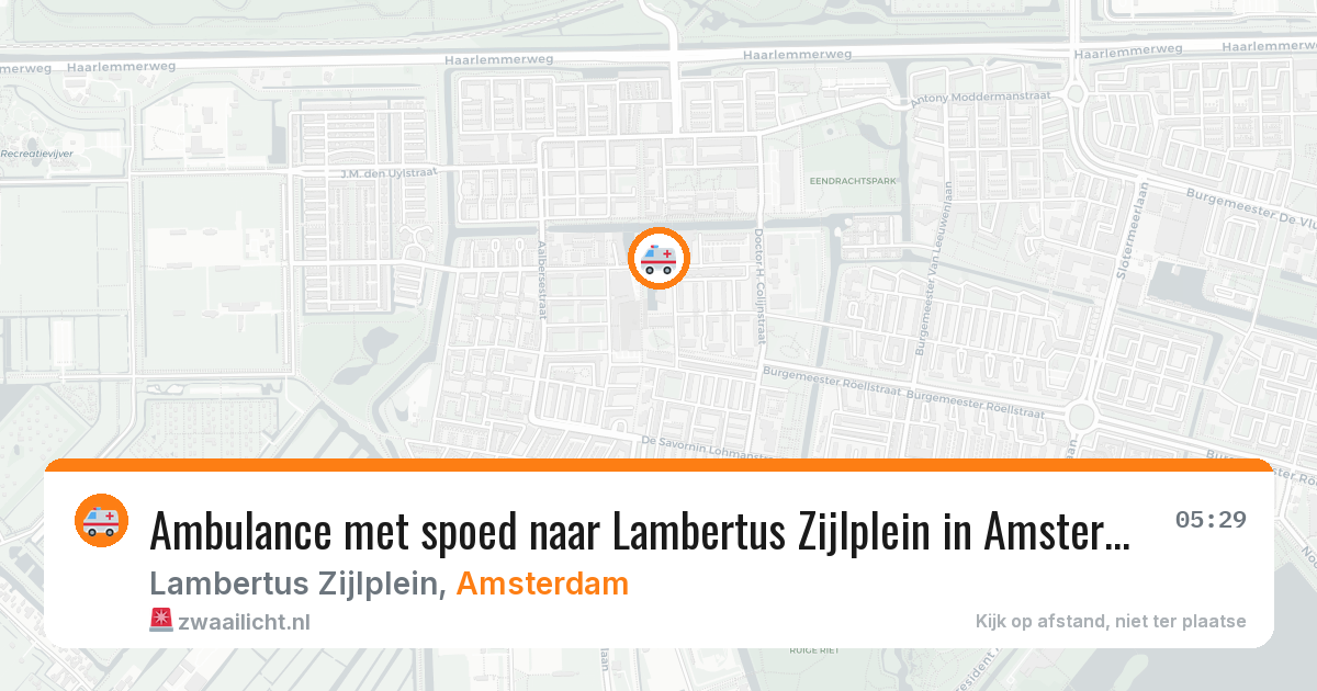 Ambulance met spoed naar Lambertus Zijlplein in Amsterdam — 2 aug 2026