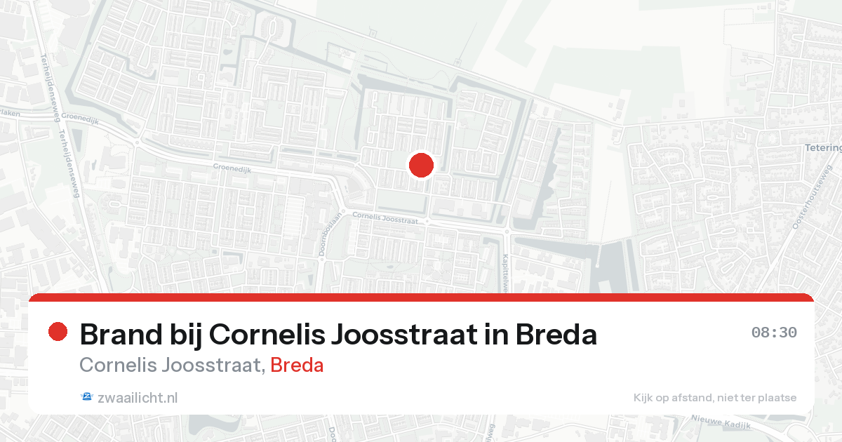 Brand bij Cornelis Joosstraat in Breda — 17 aug 2026