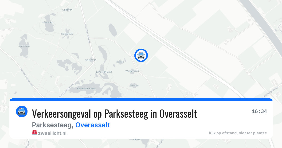 Verkeersongeval op Parksesteeg in Overasselt — 19 apr 2026