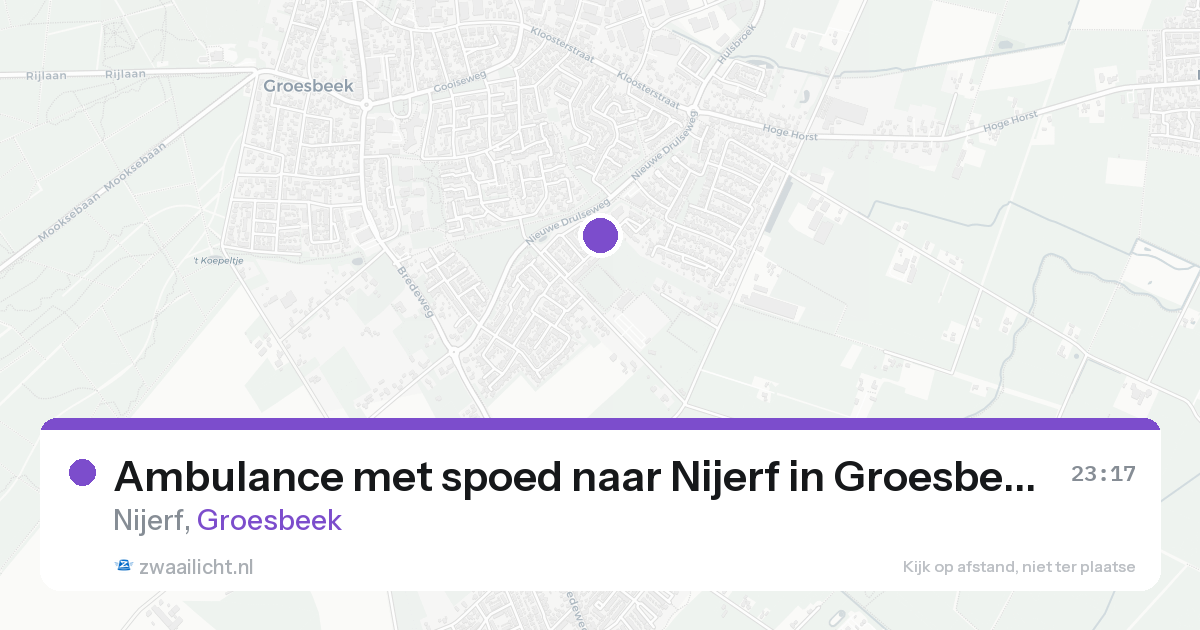Ambulance met spoed naar Nijerf in Groesbeek — 17 aug 2026