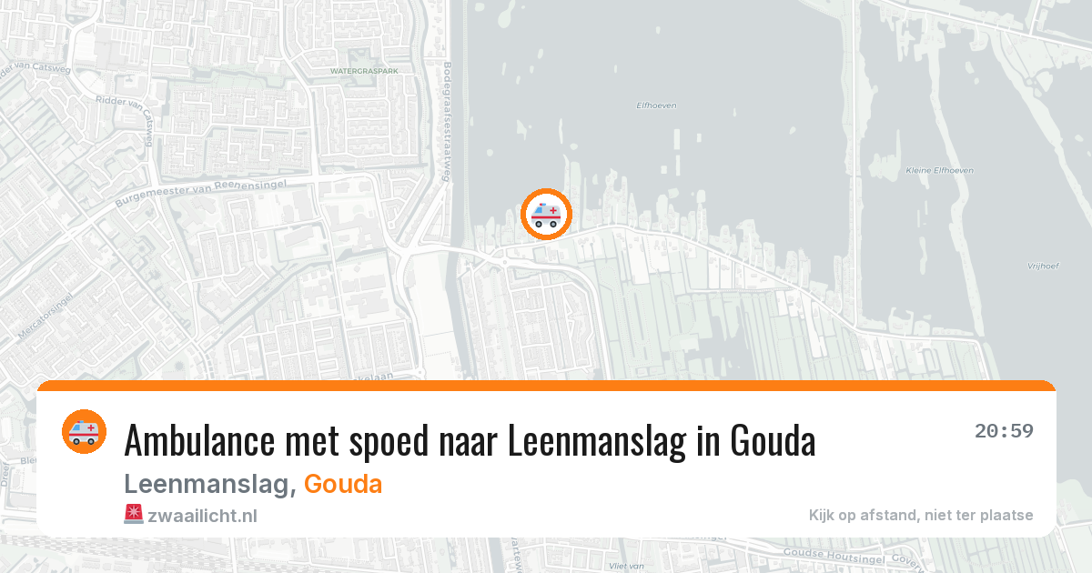 Ambulance met spoed naar Leenmanslag in Gouda — 25 jul 2026