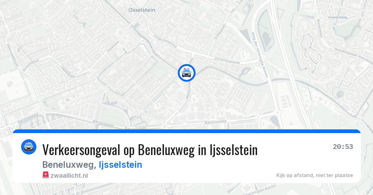 Verkeersongeval op Beneluxweg in Ijsselstein — 10 aug 2026