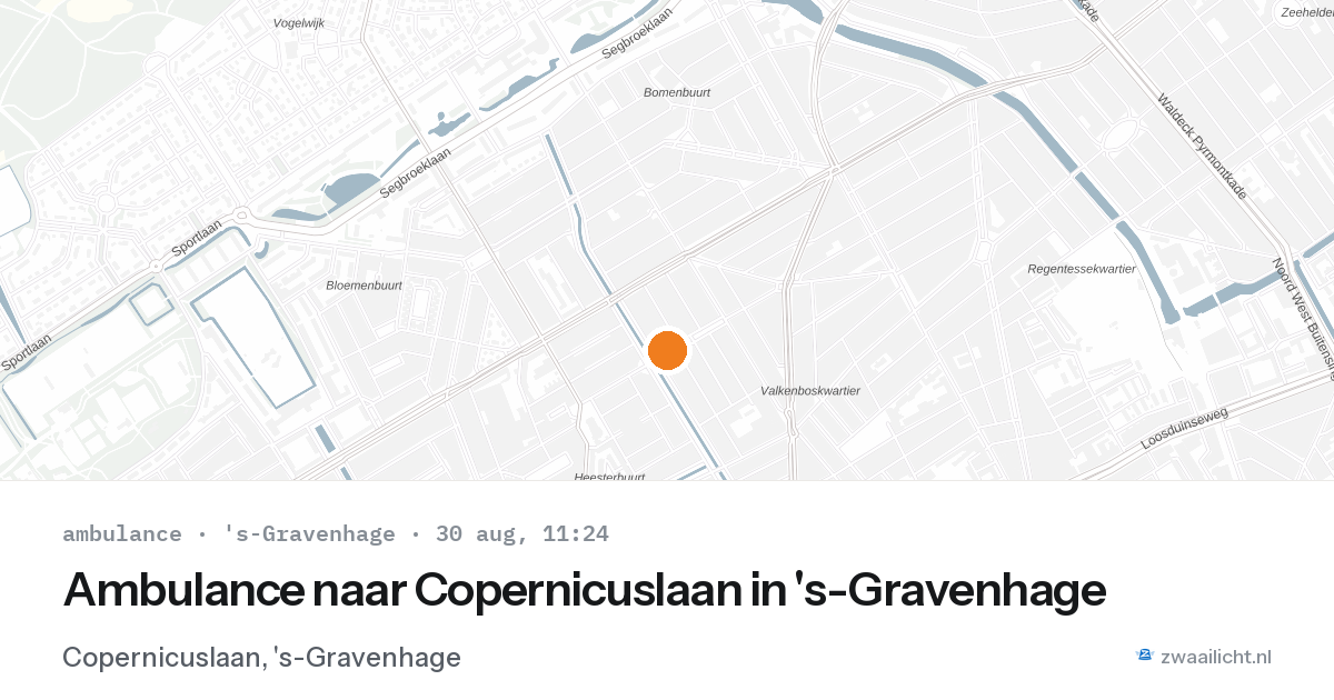 Ambulance naar Copernicuslaan in 's-Gravenhage — 30 aug 2026