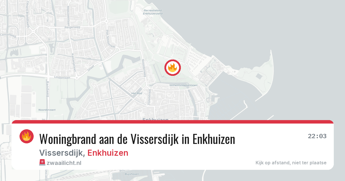 Woningbrand aan de Vissersdijk in Enkhuizen — 5 aug 2026