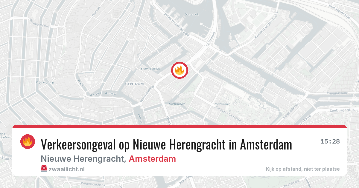 Verkeersongeval op Nieuwe Herengracht in Amsterdam — 30 apr 2026