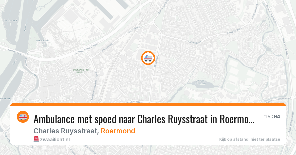 Ambulance met spoed naar Charles Ruysstraat in Roermond — 28 mei 2026