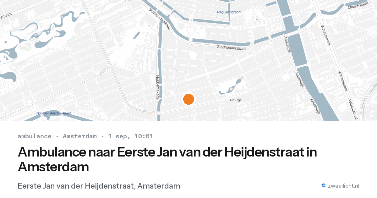 Ambulance naar Eerste Jan van der Heijdenstraat in Amsterdam — 1 sep 2026