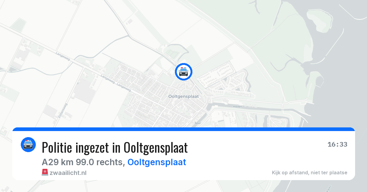 Politie ingezet in Ooltgensplaat — 11 mei 2026 | 🚨 Zwaailicht.nl