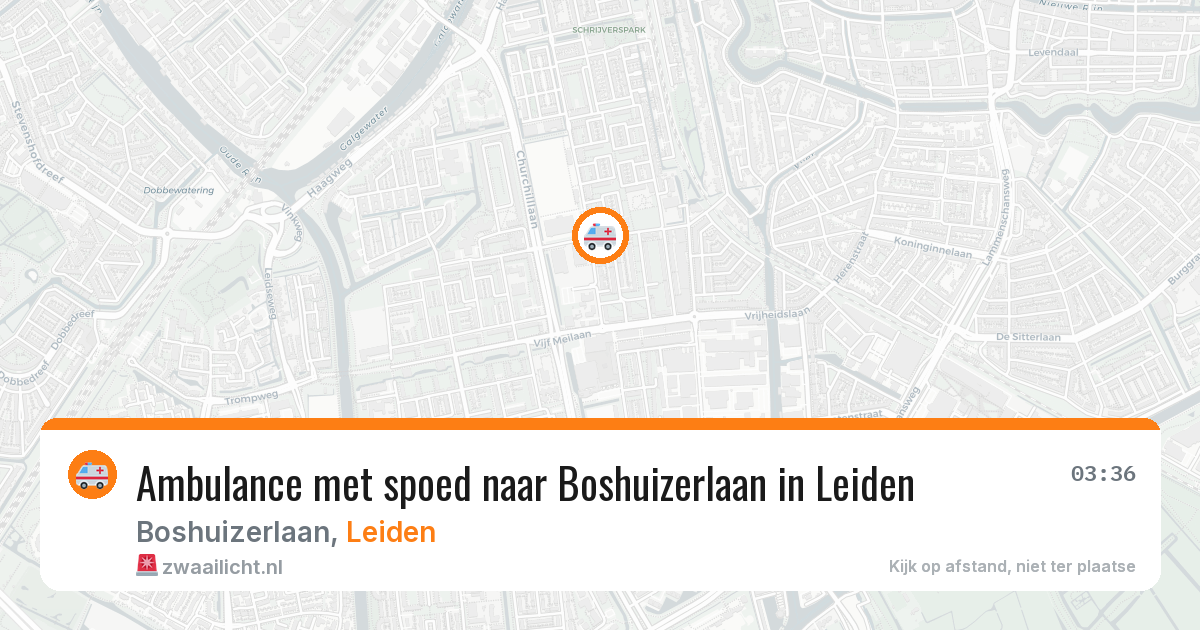 Ambulance met spoed naar Boshuizerlaan in Leiden — 27 jun 2026