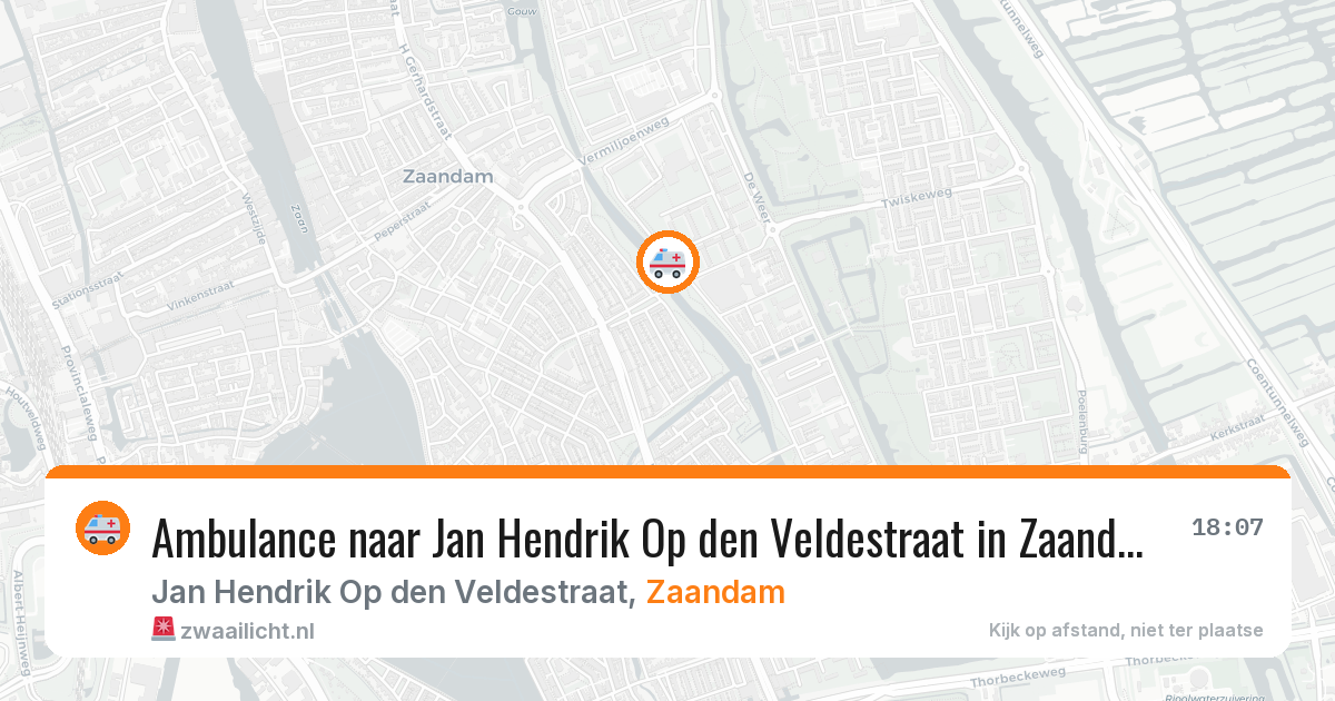 Ambulance naar Jan Hendrik Op den Veldestraat in Zaandam — 13 jul 2026