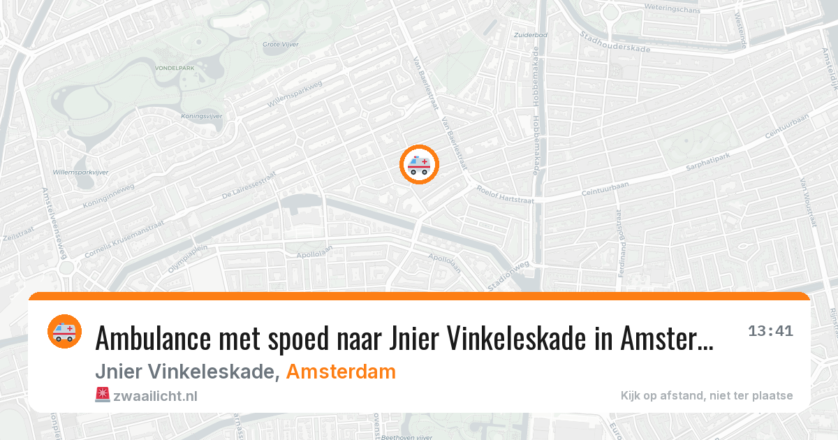 Ambulance met spoed naar Jnier Vinkeleskade in Amsterdam — 9 apr 2026