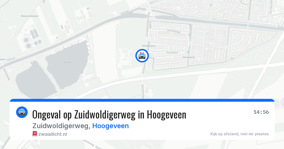 Ongeval op Zuidwoldigerweg in Hoogeveen — 9 aug 2026