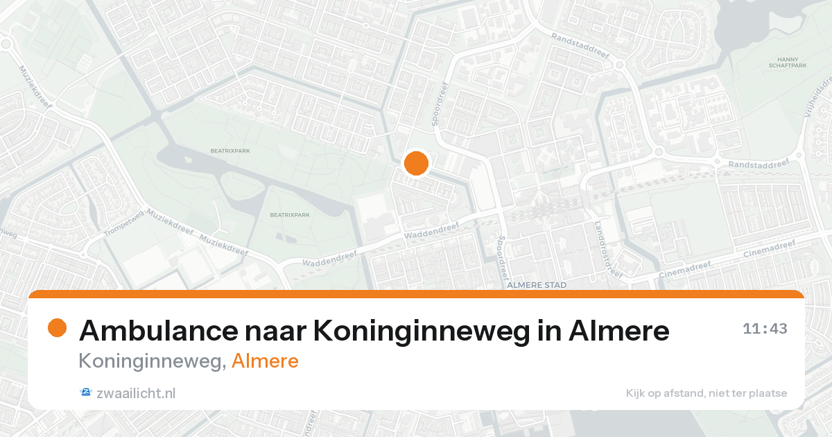 Ambulance naar Koninginneweg in Almere — 18 aug 2026