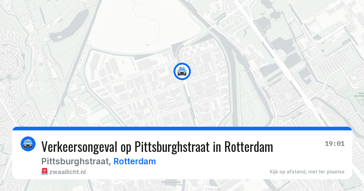 Verkeersongeval op Pittsburghstraat in Rotterdam — 16 jul 2026
