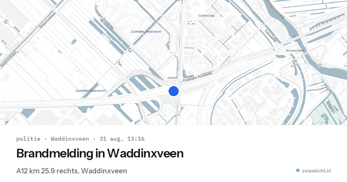 Brandmelding in Waddinxveen — 31 aug 2026