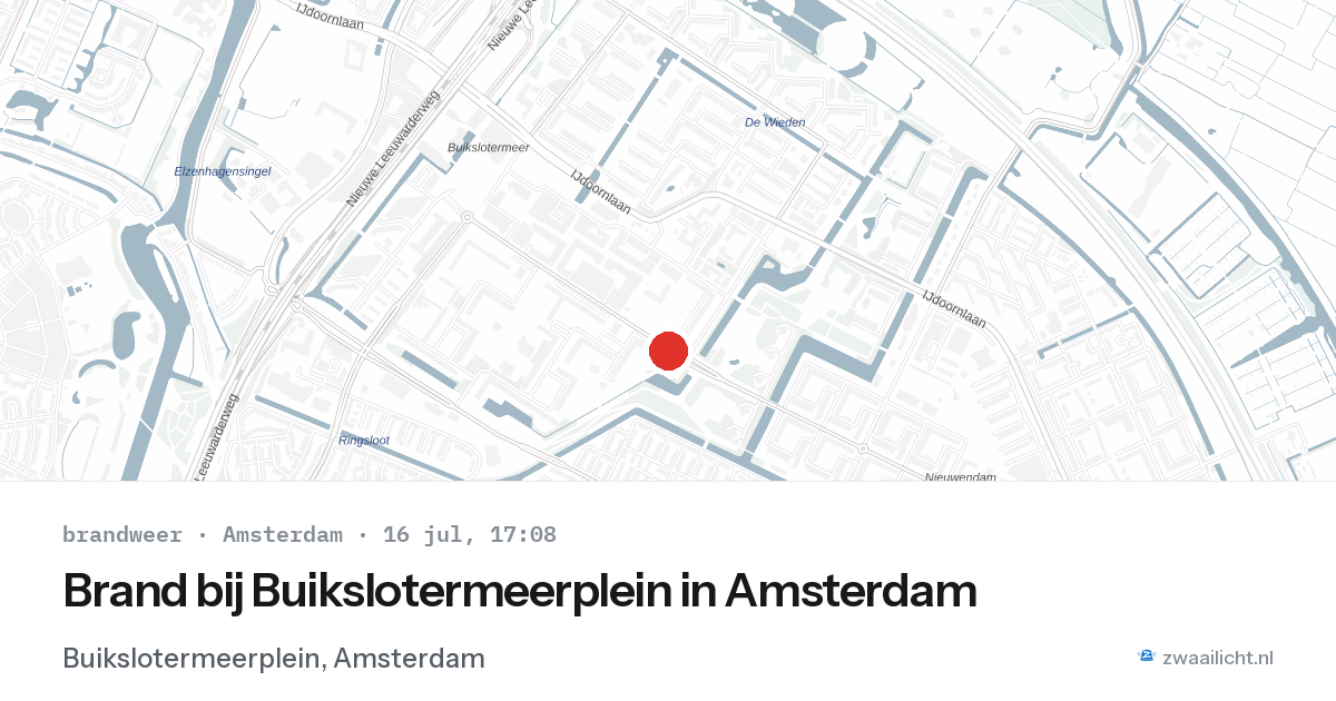 Brand bij Buikslotermeerplein in Amsterdam — 16 jul 2026