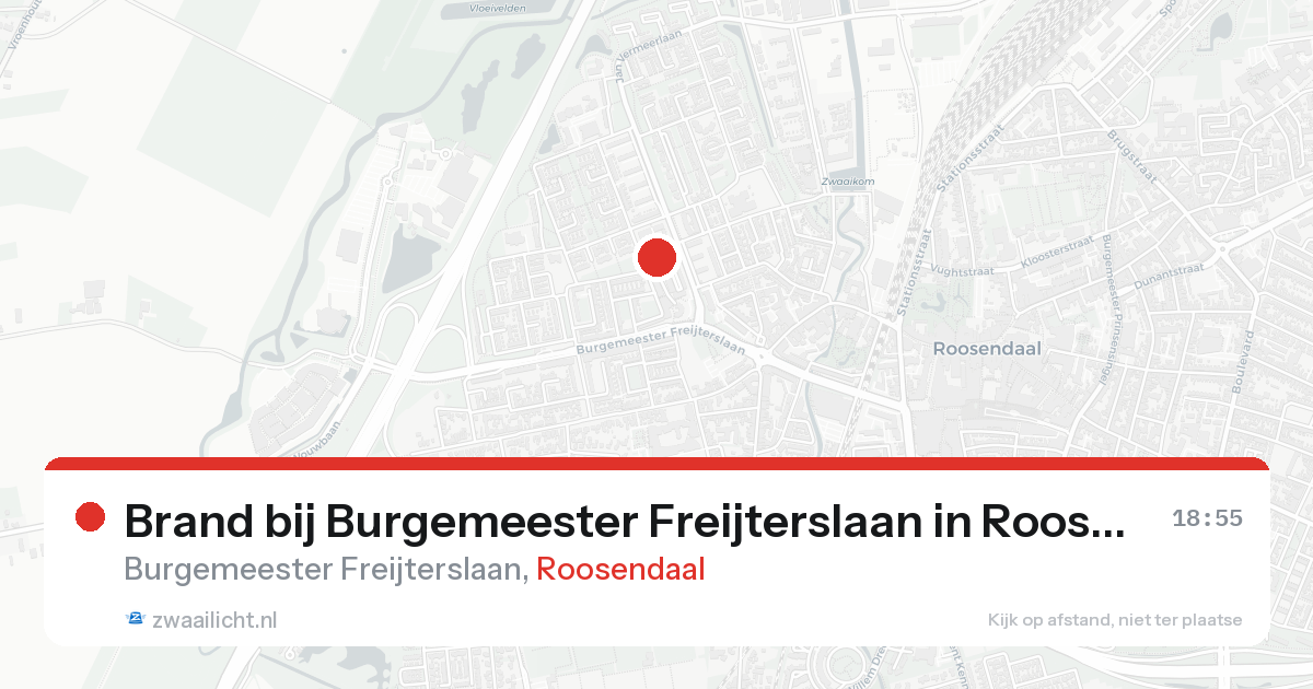 Brand bij Burgemeester Freijterslaan in Roosendaal — 22 aug 2026