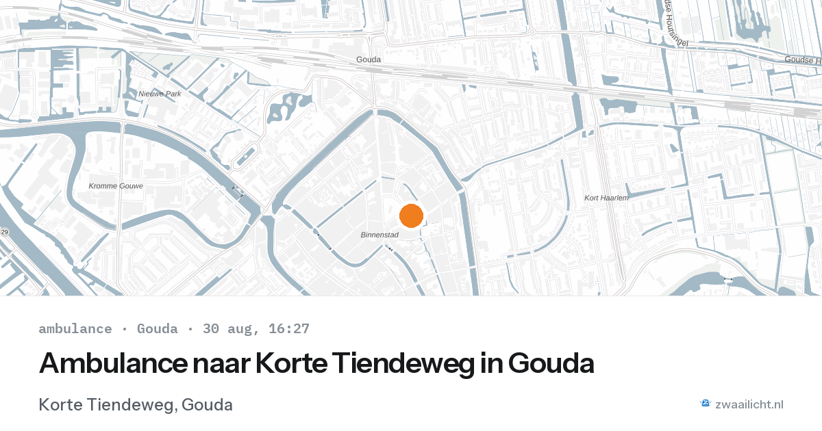 Ambulance naar Korte Tiendeweg in Gouda — 30 aug 2026
